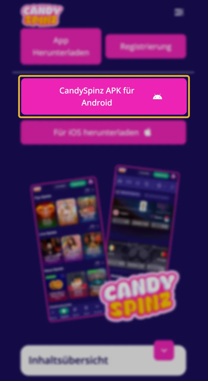 Um Candy Spinz auf Ihrem Android-Gerät zu installieren, klicken Sie auf die Schaltfläche oben auf dieser Seite.