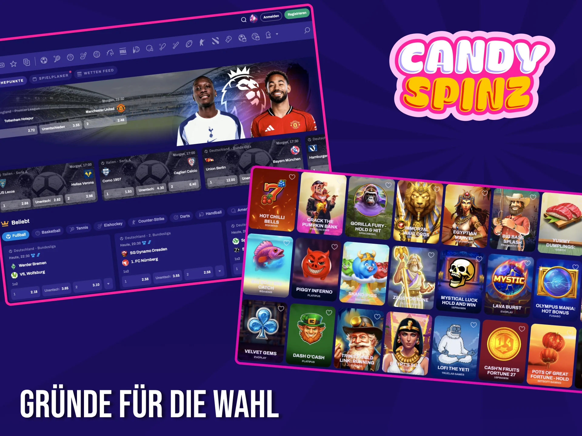 Wir haben viele Gründe, warum Sie sich für Candy Spinz entscheiden sollten.