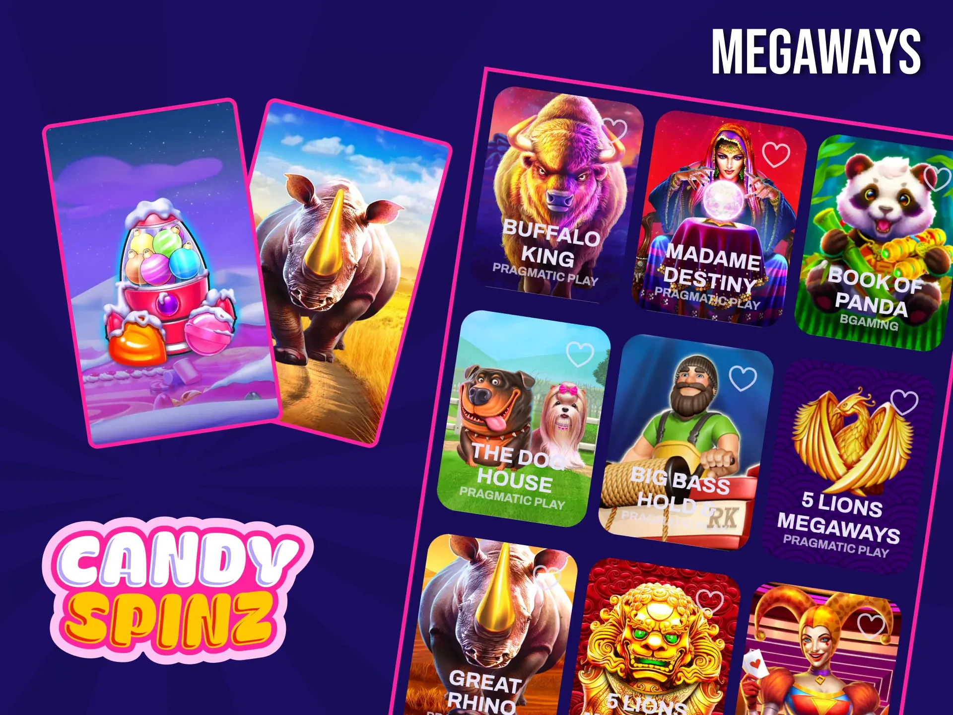 Megaways auf der Website Candy Spinz bietet Ihnen Tausende von Gewinnmöglichkeiten mit einem einzigen Dreh.
