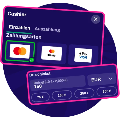 Sichere Zahlungen sind direkt in Ihrem Candy Spinz App-Profil möglich.