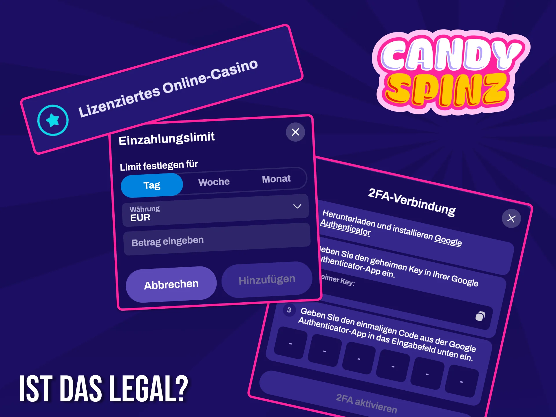 Candy Spinz ist legal und operiert unter einer anerkannten EU-Glücksspiellizenz.
